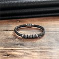 thumbnail image 3 of Black Leather Bracelet and Stainless Steel Beads, 3 of 6
