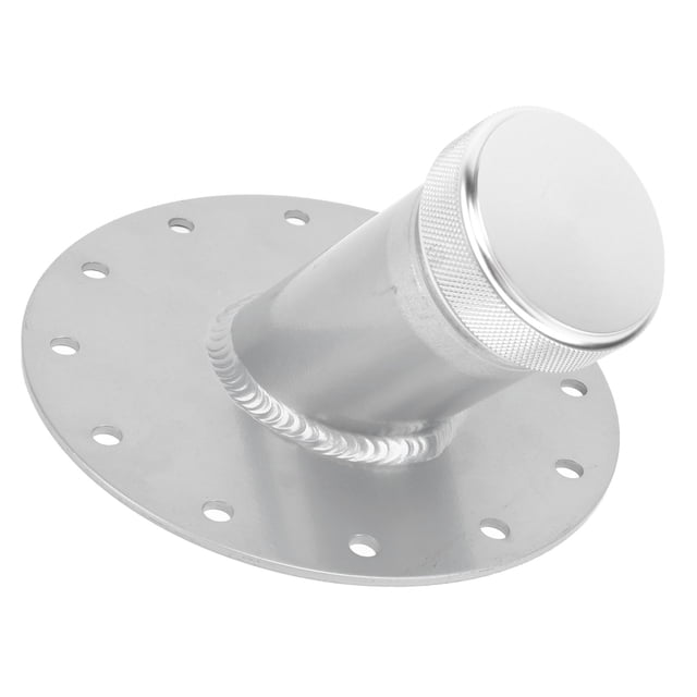 Col de Remplissage de Cellule de Carburant à 45 Degrés avec Base en Acier à 12 Boulons, Bouchon en Aluminium, Diamètre Intérieur de 1,5 Po, Solution de Ravitaillement Rapide, Design Léger et Durable pour les Amateurs de Course