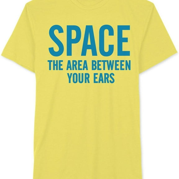Jem Mens Between Your Ears Graphic T-Shirt, Yellow, Medium