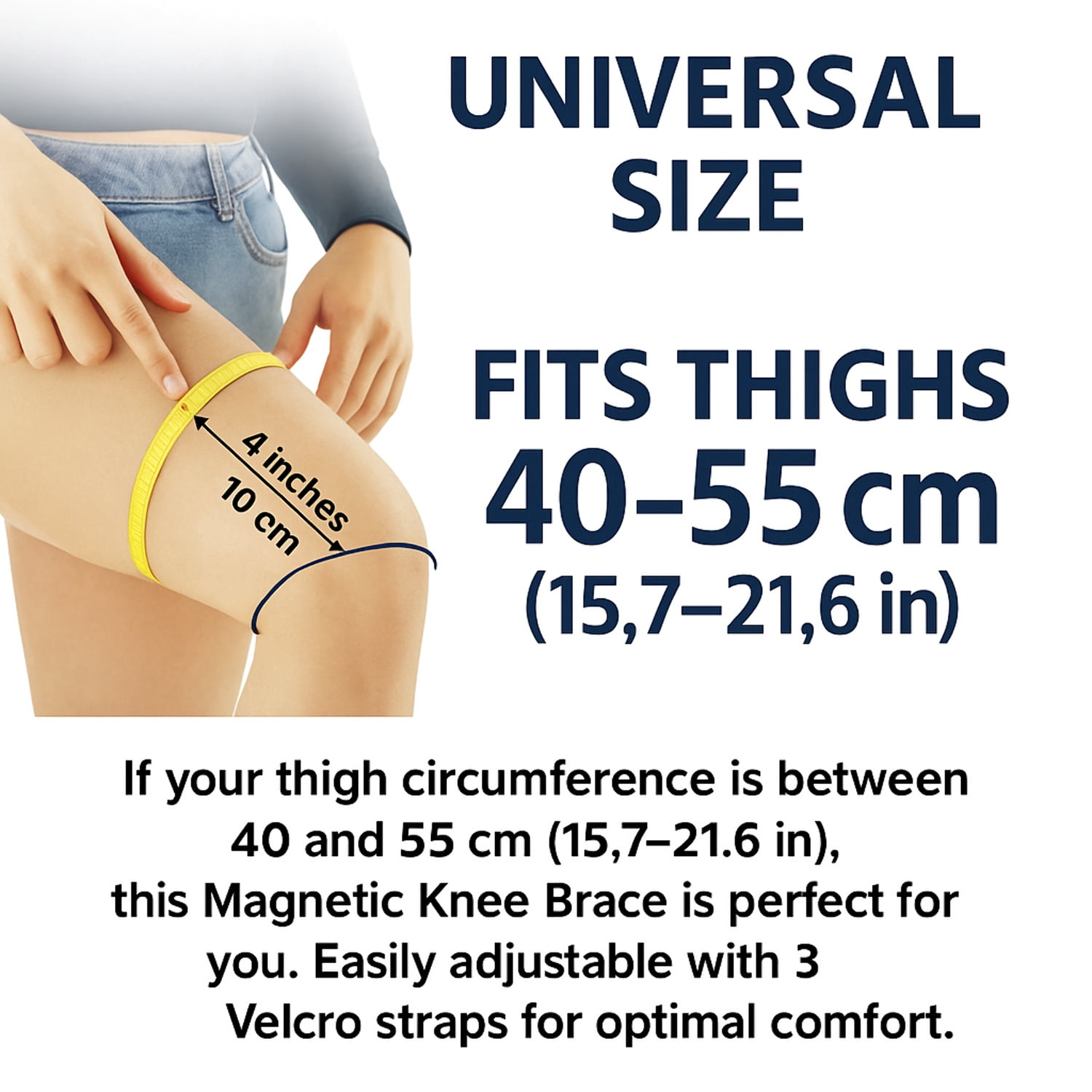 COPPER HEAL Magnetic Knee Brace – Copper-Infused Compression Sleeve for Pain Relief, Support  Recovery – Adjustable Knee Brace for Men  Women