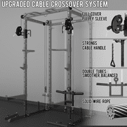 Eonfit E2 Power Cage,1500LB Squat Rack with Cable Crossover System.Multi-Function Power Rack for Home Gum.All-in-One Squat Rack with More Training Attachments