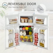 HOMCOM Adjustable Thermostat Refrigerators, Steel/Plastic White