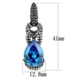 thumbnail image 2 of TK2708 - IP Light Black (IP Gun) Stainless Steel Earrings with AAA Grade CZ in Sea Blue, 2 of 2