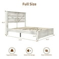 thumbnail image 4 of VanAcc Full Size Platform Bed Frame with Wood Grain Headboard, Farmhouse Bed Frame with Storage/No Box Spring Needed/Noisy Free/Easy Assembly/White, 4 of 8