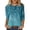 Navy, variant on Summer Tops For Women Fashion Print Three Quarter Sleeve Round Neck Versatile Easy Care Leisure Navy Womens Shirts XXL