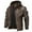Coffee, variant on Men’s Casual Jackets Stand Collar PU Faux Leather Zip-Up Motorcycle Bomber Jacket With a Removable Hood