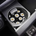 thumbnail image 2 of 2 Pack Car Coasters White Daisy Ceramic Car Cup Holder Coaster Black Background Absorbent Drink Coasters Protects Interior from Spills, Car Interior Accessories, 2 of 8
