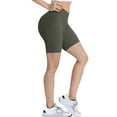 thumbnail image 4 of WLJ Women Cross-Over Butt Lift Ribbed Tummy Control High Waist Yoga Shorts, 4 of 6