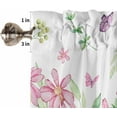 thumbnail image 5 of Summer Kitchen Curtain Valance Living Room Valance for Windows Spring Watercolor Butterfly Pink Flowers Valance Curtains Short Rod Pocket Window Valance for Bedroom, 54"x18", 5 of 6