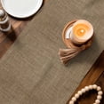 thumbnail image 4 of Vintage Brown Table Runner, Farmhouse Retro Dark Solid Color Linen Texture Washable Cotton Linen Table Runners 60 Inches Long, Dresser Scarf Runner for Coffee/TV Stands/Kitchen/Cabinets 13''x60'', 4 of 8