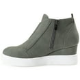 thumbnail image 3 of Journee Womens Clara Round Toe Inside Zip Wedge Sneakers, Widths Available, 3 of 10