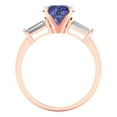 thumbnail image 4 of Three-Stone Engagement Ring for Women - 2ct Simulated Tanzanite in 14K Rose Gold Promise Ring, 4 of 6