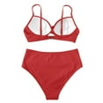 thumbnail image 4 of pimelu Bathing Suit Womens Swimsuits Bikini for Women Two Piece Swimsuits Womens Bikini Sets Summer Beach Party Solid High Waist Swimwears, 4 of 4
