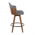 thumbnail image 2 of Ahoy Mid-Century Counter Stool in Walnut and Grey Faux Leather by LumiSource, 2 of 8