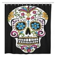 thumbnail image 1 of Cortina de Ducha de Baño ABPHQTO con Flores de Calavera de Azúcar 150x180 cm, 1 of 1