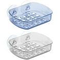 thumbnail image 5 of 2 Suction Cup Soap Dish Draining Holder Bar Saver Tray Bathroom Shower Rack Case, 5 of 6