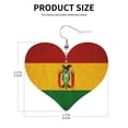 thumbnail image 3 of Leather Heart Earrings Dangle For Women Vintage Bolivian Flag Love Earrings Drop For Women, 3 of 6