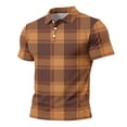 thumbnail image 7 of Garbnen Polo Shirt for Men Short Sleeve Plaid Color Block Collared Henley Shirt Men Lightweight Breathable Casual Summer Beach Travel Mens Golf Shirt S, 7 of 7