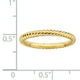 thumbnail image 3 of Sterling Silver Gold-Plated Twisted Ring, 3 of 7