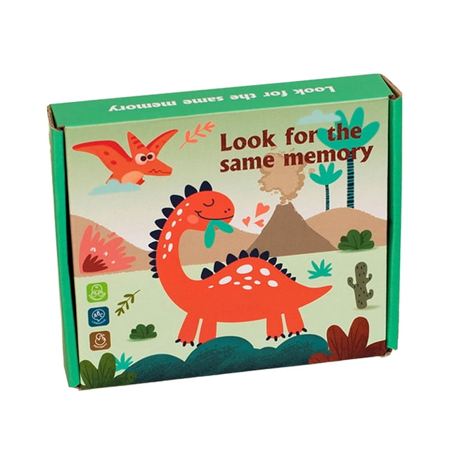 Wood Toy Early Education Puzzle Dinosaur Memory Flip Game Desktop Matching Game For Kids Children Concentration Skill Training Brain Teaser