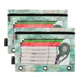 thumbnail image 2 of 2 Pack Flip Folders with Clear PVC Window Binder Pouches 3-Ring Binder Organizer for Office & Home Beautiful Swirling Lines, 2 of 6