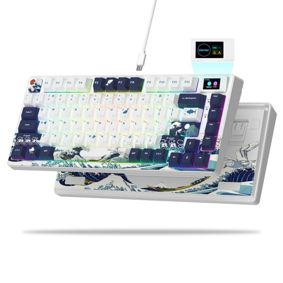 Teclado Womier S-K80 75% mecánico para juegos con pantalla a color