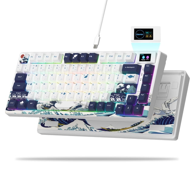 Teclado Womier S-K80 75% mecánico para juegos con pantalla a color