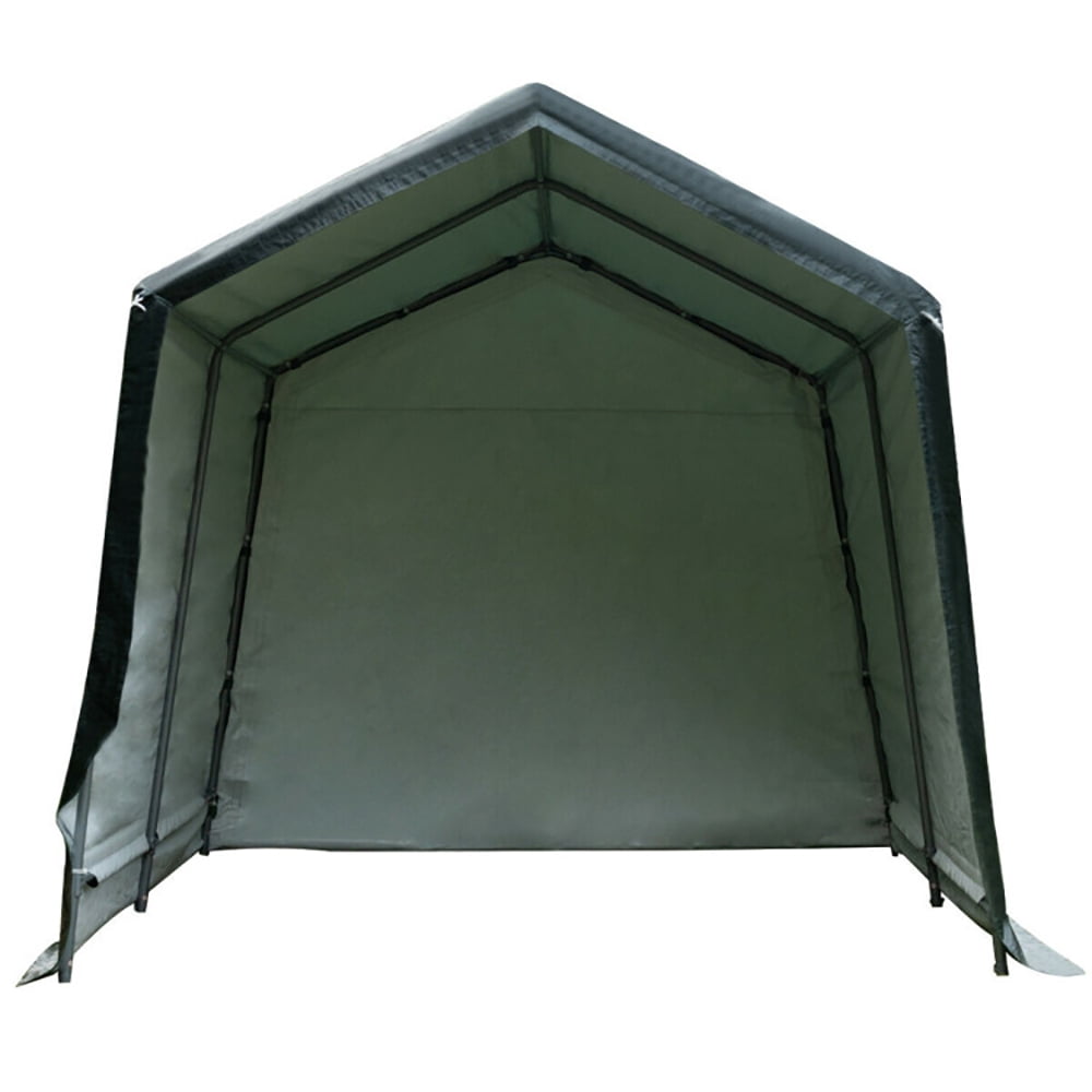 Spaco Outdoor Carport Shed with Sidewalls and Waterproof Ripstop Cover-10 x 10 ft, Extra Large Portable Car Tent Garage for Car, SUV Shelter Logic Storage