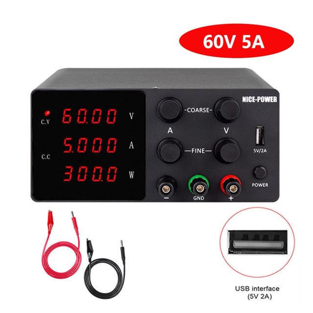 DC Power Supply Adjustable 4 Digit LCD Screen Lab Bench Power Source 30V 10A 60V 5A 120-V 3A AC Switching Stabilized Power Supply