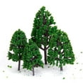 thumbnail image 4 of Juego de tren de plástico de moda, 12 piezas, verde, paisaje, modelo de árbol, escala 1/50, 4 of 9