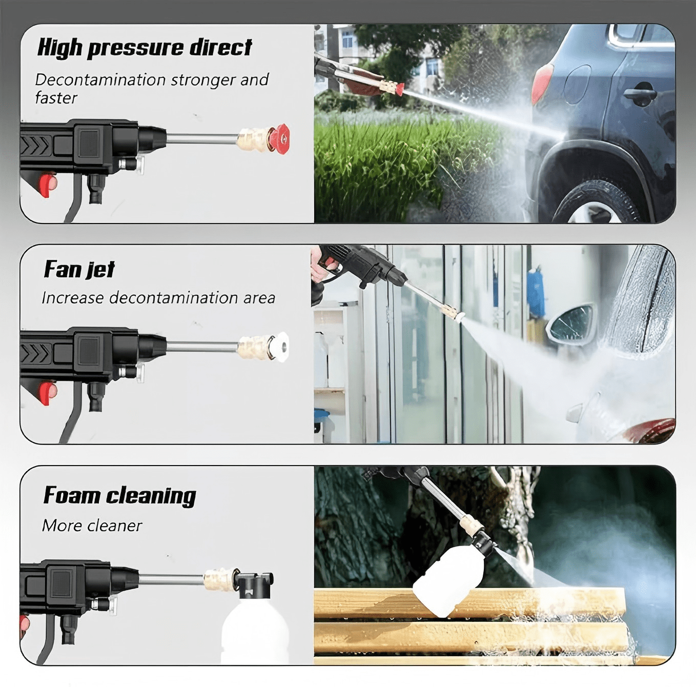 A Set Of High Pressure Cleaning Guns, Portable High Pressure Electric Car Cleaning Machine, With Quick Connect Nozzle And Hose Connector, Can Clean Cars, Houses, Gardens And Other Scenes