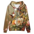 thumbnail image 4 of Vintage Hoodies for Womens Full Zip Up Drawstring Floral Graphic Print Hooded Sweatshirt Pullover Long Sleeve Pocket Fall Winter Casual Tops for Womens, 4 of 4