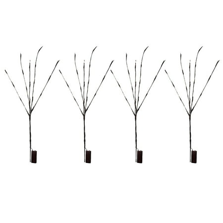 

4pcs Branch Lights 20 LED Battery Powered Decorative Lights Willow Twig Branch Tree Lights for Home Christmas Decoration Warm White Not Included Battery