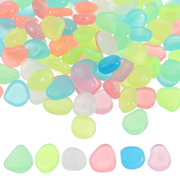 Tineasur 400Pcs Glow in The Dark Aquarium Rocks for Landscaping, Garden, Fish Tank Decoration, Outdoor Use