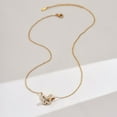 thumbnail image 4 of Sunyuer Interlocking Butterfly Ring Pendant Necklace, 18K Gold Plated Chain, Dainty Love Design, 4 of 6