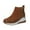 Brown, variant on Clearance asdoklhq Wedges for Women Women's Ankle Plus Size Platform Casual Wedges Sneakers Zip Short Boots Shoes Blue 36