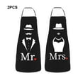thumbnail image 4 of Youkk 2piece Cooking Aprons For Couples Gift Idea And Easy To Clean Protective Cool Gifts For Couples Black D, 4 of 6