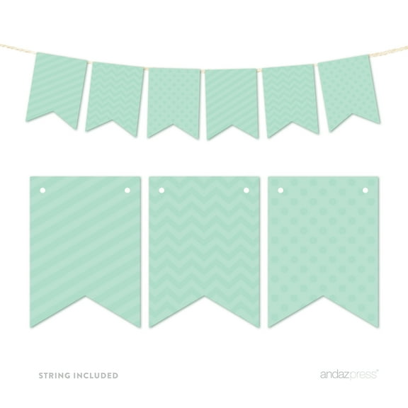 Mint Green Hanging Pennant Banner Party Garland Decor