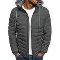 thumbnail image 2 of Men's Hooded Puffer Jackets Coats Winter Warm Zipper Casual Padded Outerwear, 2 of 2