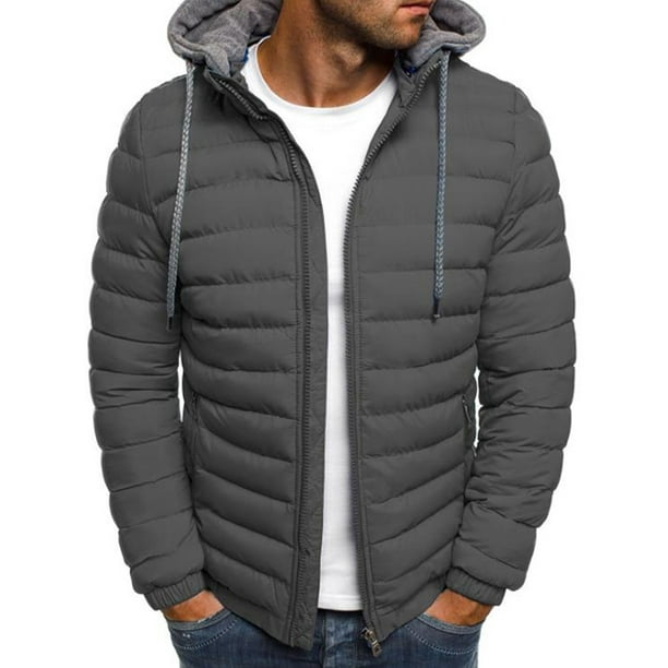 Men S Hooded Puffer Jackets Coats, Winter Padded Coats With Hood
