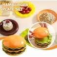 thumbnail image 3 of Ceramic Burger Plates and Bowls Set – Stackable Hamburger Dinnerware with Bowl, Saucer & Lid, Cute Burger-Shaped Dessert Plates & Snack Bowls with Lids, 3 of 8