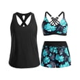 thumbnail image 2 of UDAUDU 3 Piece Tankini Swimsuits for Women Tummy Control Bathing Suits Swim Tank Top with Bra Boy Shorts Teen Swimwear 2026 Womens Swimsuits Black L, 2 of 5
