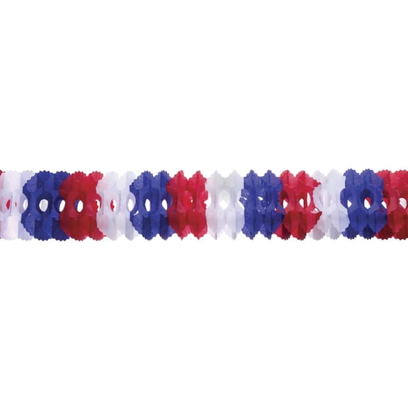 HUBERT Paper Garland Red/White/Blue Arch - 12'L