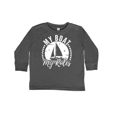 

Inktastic Sailing Captain My Boat My Rules Gift Toddler Boy or Toddler Girl Long Sleeve T-Shirt