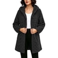 thumbnail image 2 of Trikvn Women's Long Fleece Coat Fuzzy Sherpa Jacket Winter Warm Zip Up Hooded Outerwear with Pockets Cable Knit Cardigan Casual Fall Relaxed Fluffy Overcoat, 2 of 9