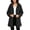 Black, variant on Women's Cable Knit Hooded Coat Warm Fuzzy Texture Full Zipper Long Sleeve Lounge Jacket for Evening Fall Winter