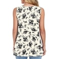 thumbnail image 4 of Women Summer Tank Tops Sleeveless Loose Fit Henley Button Down to Wear with Leggings Casual Pleated Blouse White 4XL, 4 of 7