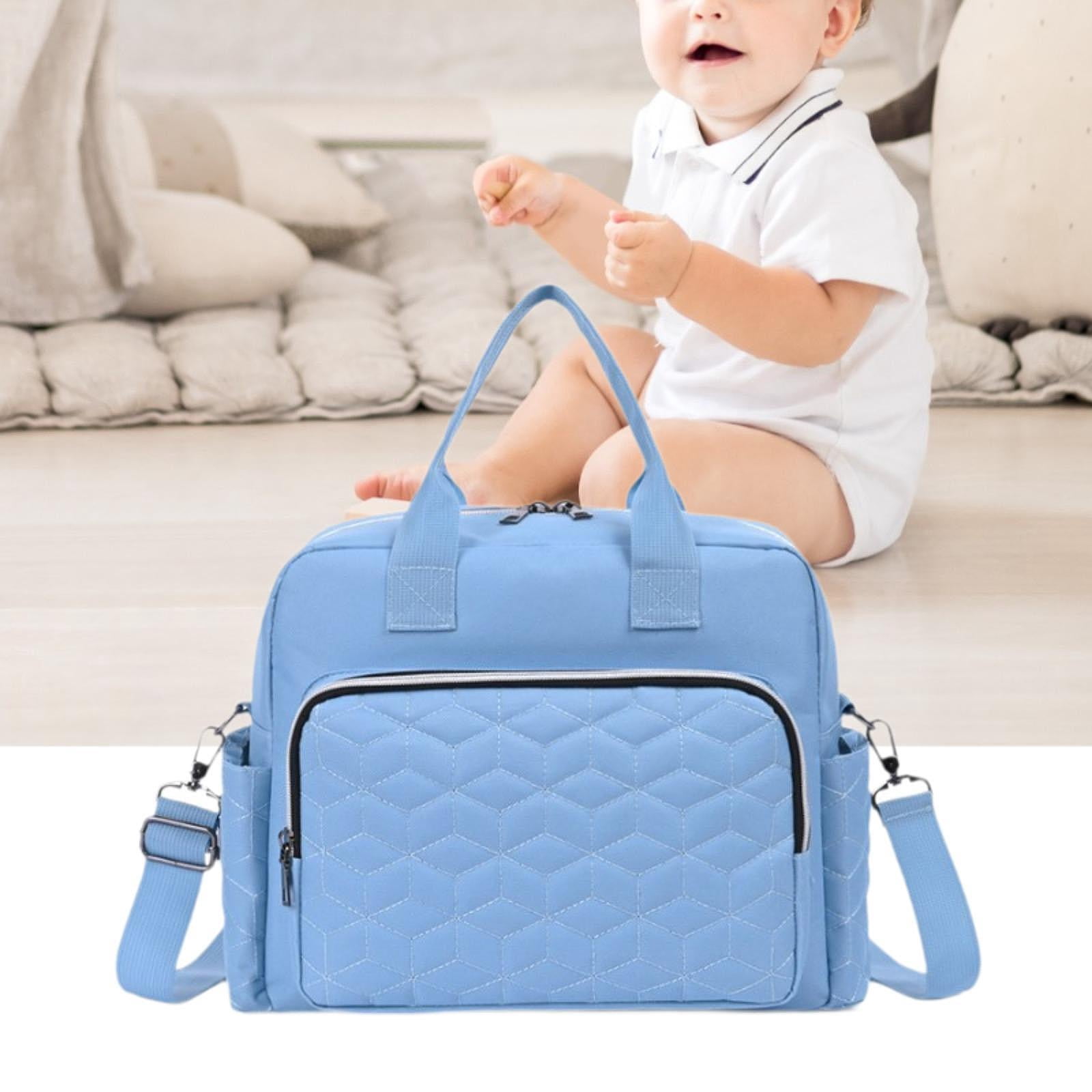 LeeQinersw Diaper Bag Diaper Bag Multifunctional Baby Essentials Waterproof Handbag for Mom light blue