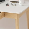 thumbnail image 2 of OXYLIFE Computer Writing Desk with 2 Drawers, Laptop Table Study Desk for Home Office,White, 2 of 7