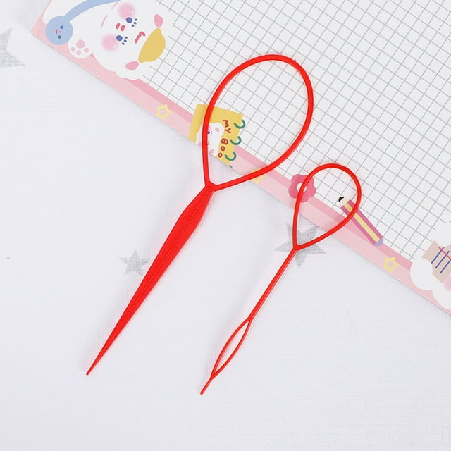 1 Pair Hair Tail Tools, Hair Braid Accessories Ponytail Maker,French Braid Tool Loop for Hair Styling, 2pcs, 1 Color